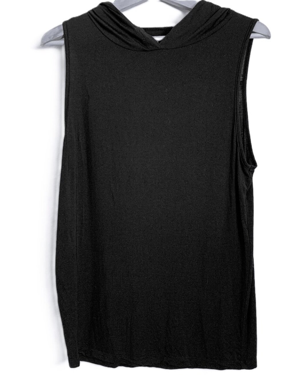 Vie Active Mindy Sleeveless Hoodie Tank Top Black Size S Cutout Back Athleisure